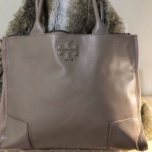 Tory Burch Ella Leather / Canvas Tote